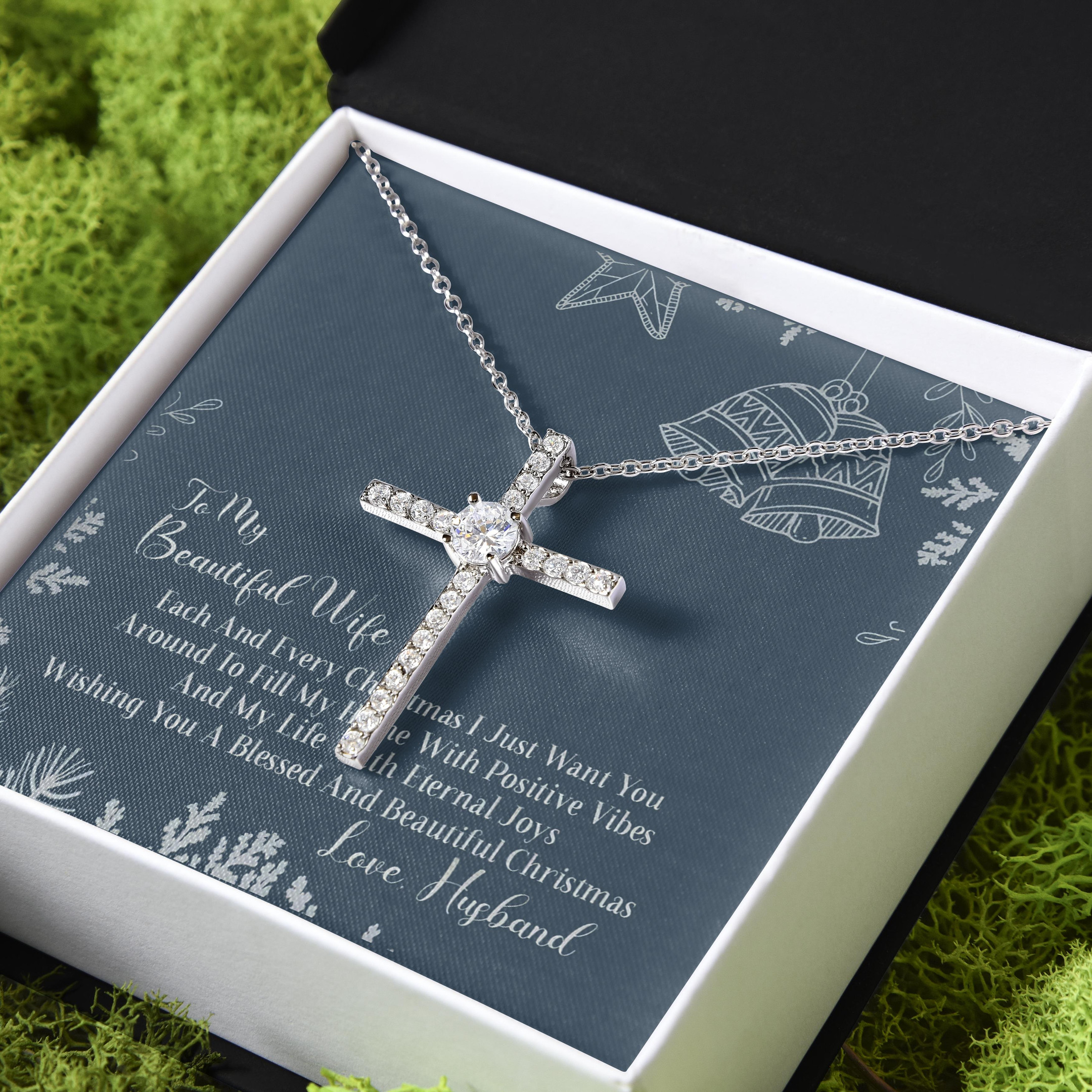 A Beautiful Christmas Gift For Wife CZ Cross Necklace