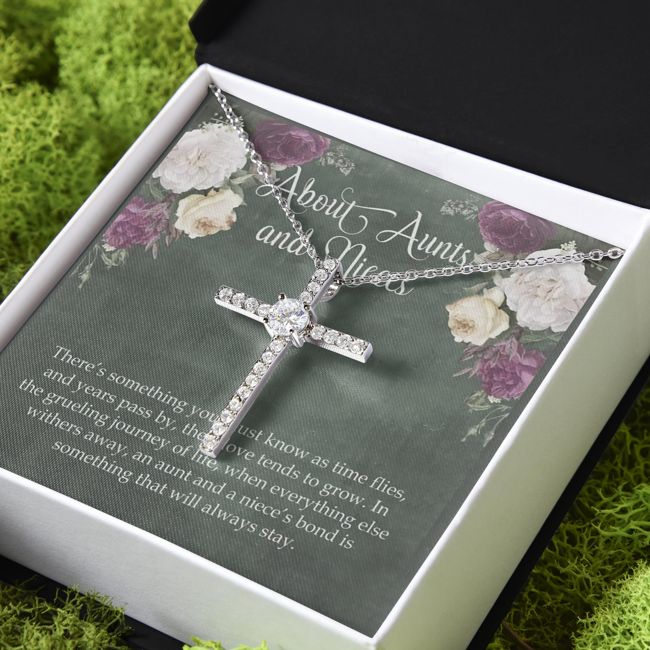 About Aunt And A Niece’s Bond Is Something TGift For Niece CZ Cross Necklace