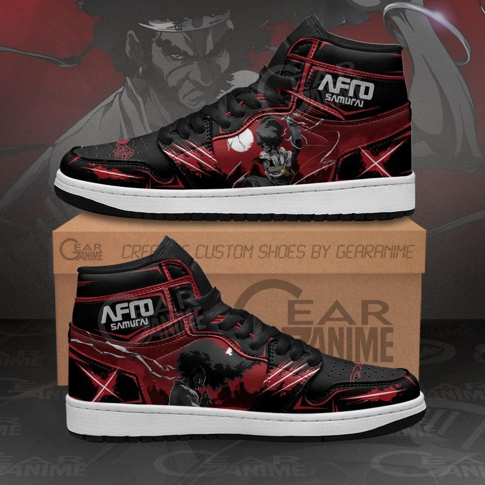 Afro Samurai Sneakers Custom Black Red Anime Shoes MN11