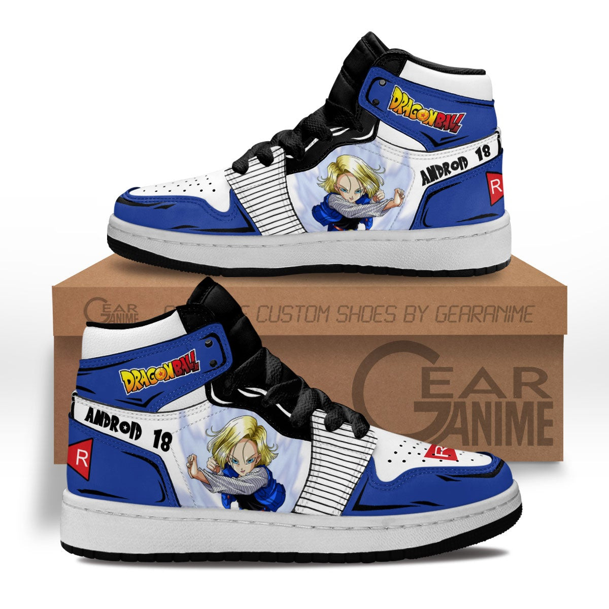 Android 18 Kids Sneakers Custom Anime Dragon Ball Kids Shoes