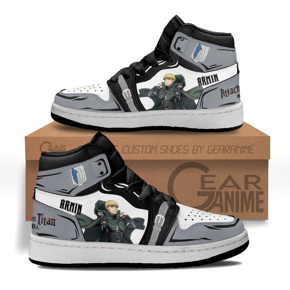 Armin Arlert Kids Sneakers Custom Anime Attack On Titan Final Kids Shoes