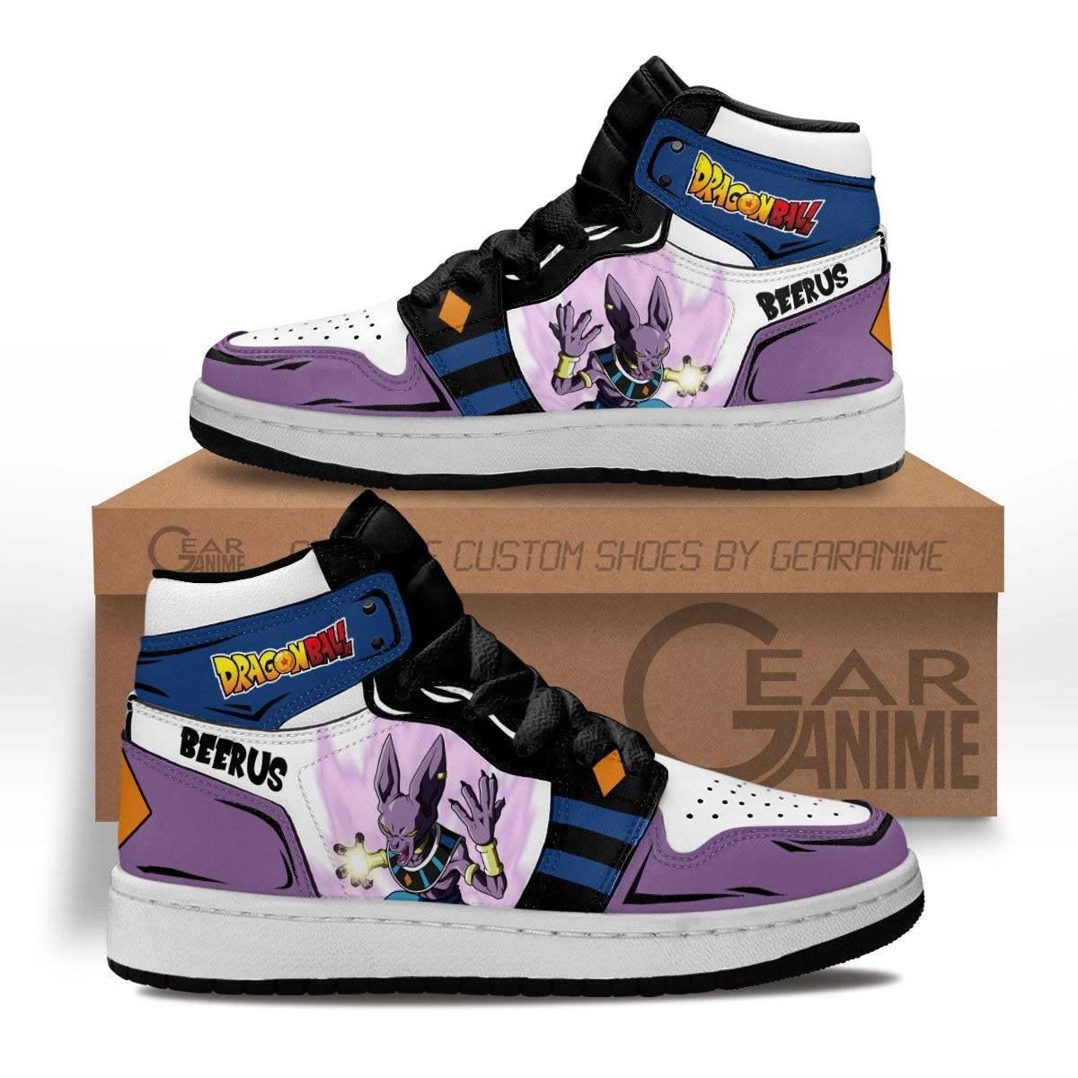 Beerus Kids Sneakers Custom Anime Dragon Ball Kids Shoes