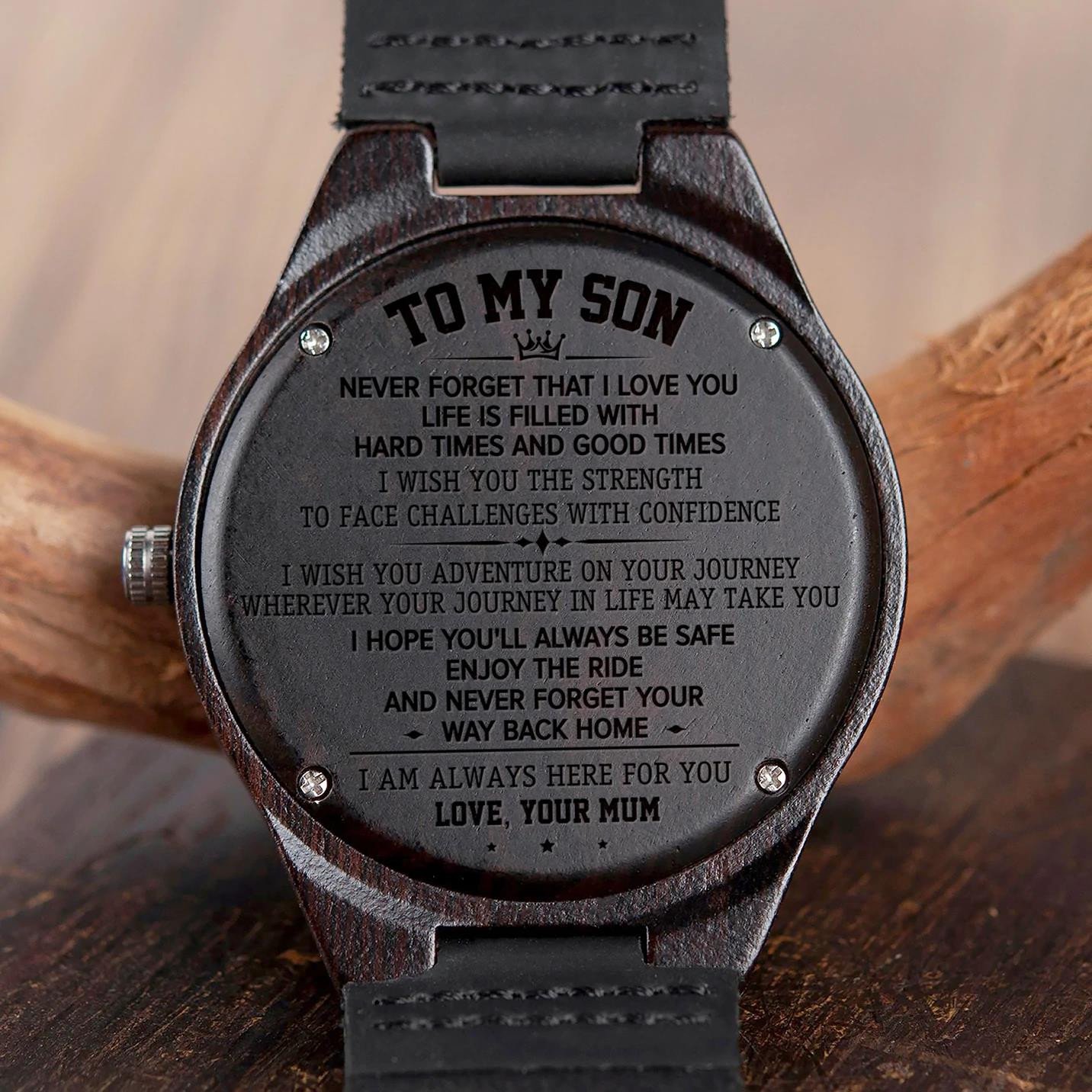 Birthday Gift For Son I Wish You The Strength Cool Design Engraved Wooden Watch