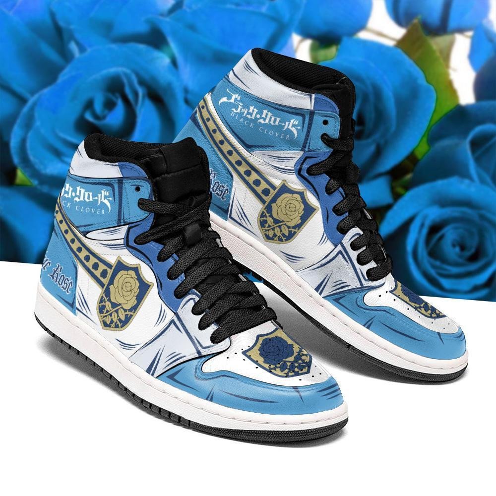 Blue Rose Magic Knight Sneakers Black Clover Sneakers Anime