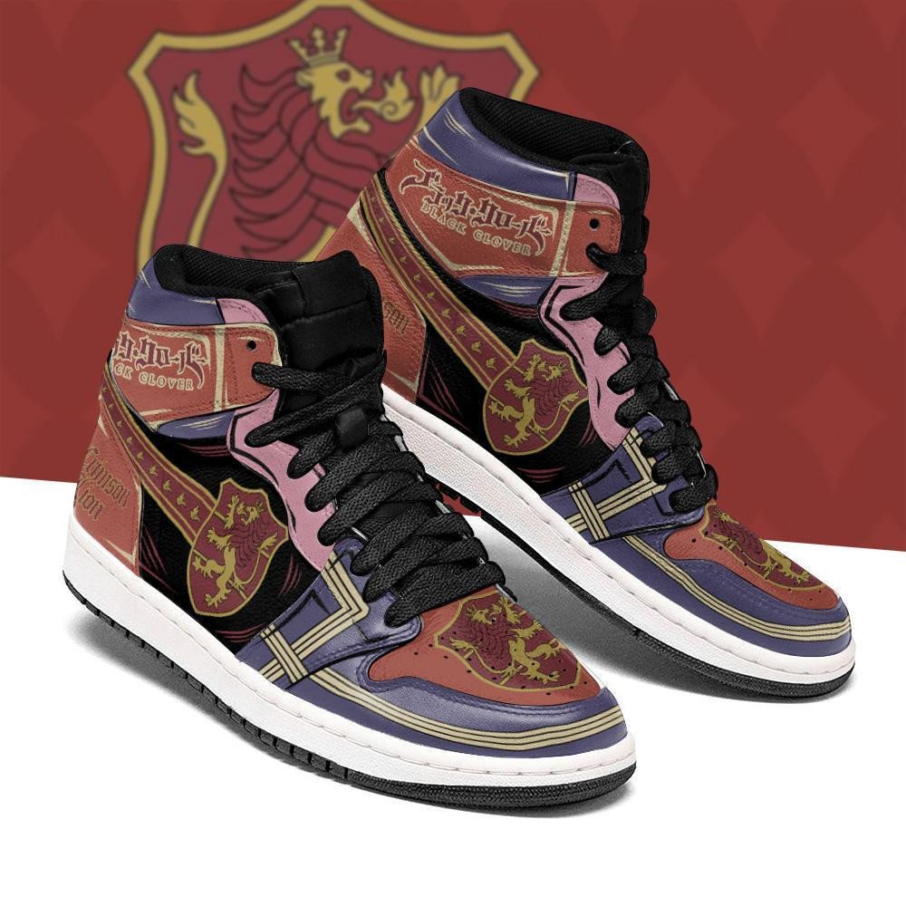 Crimson Lion Magic Knight Sneakers Black Clover Sneakers Anime