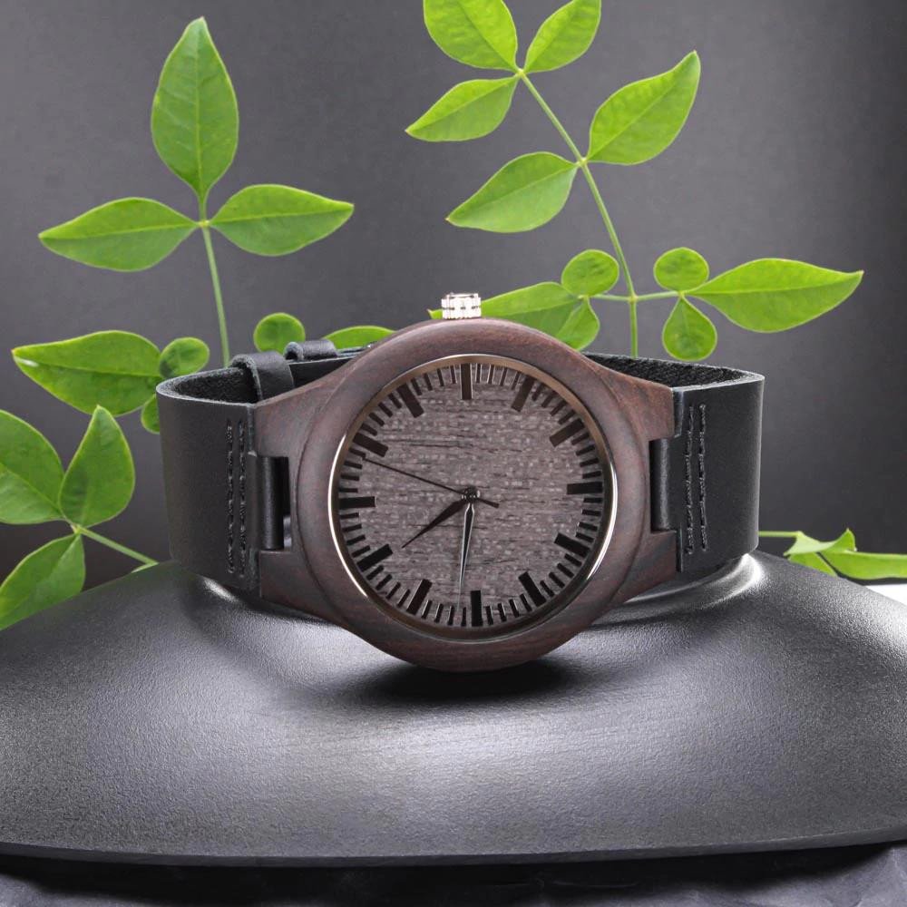Dad Gift For Son Enjoy The Ride And Never Give Up On Yourself Engraved Wooden Watch