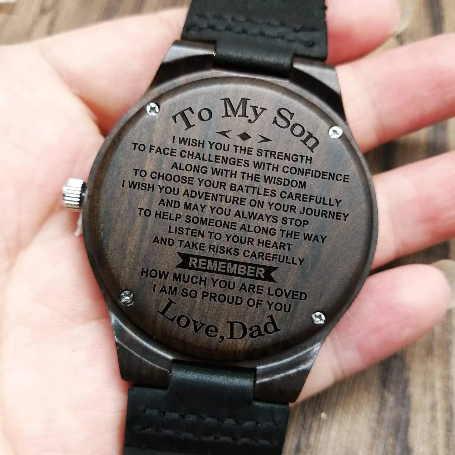Dad Gift For Son I Am So Proud Of You Engraved Wooden Watch