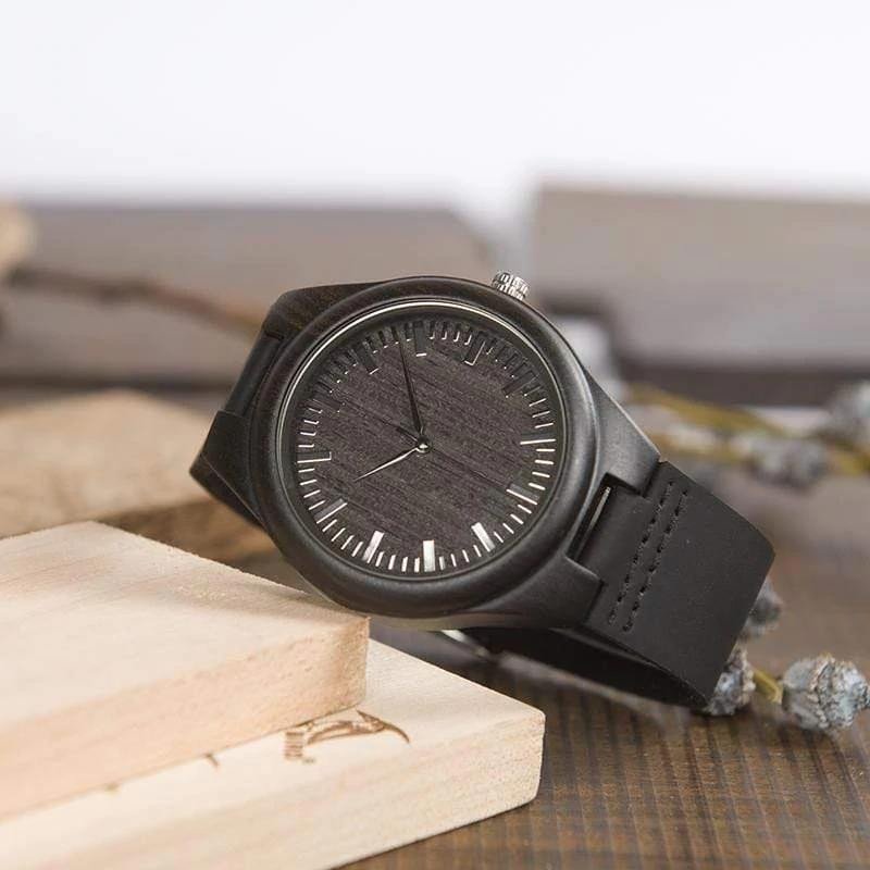 Dad Wonderful Gift For Son Remember To Never Give Up Engraved Wooden Watch