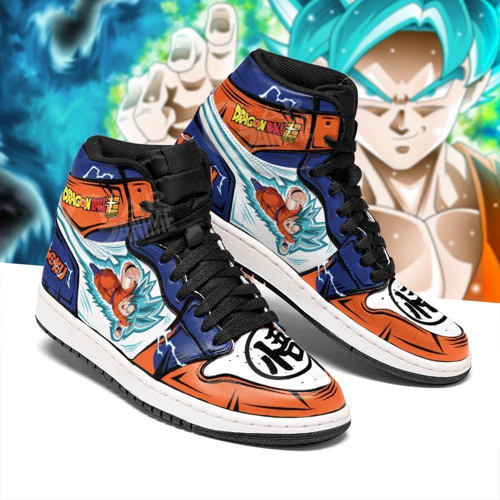 DBS Goku Blue Sneakers Custom Anime Dragon Ball Shoes
