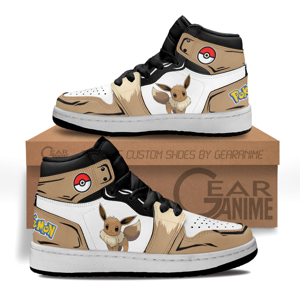 Eevee Kids Sneakers Custom Anime Pokemon Kids Shoes