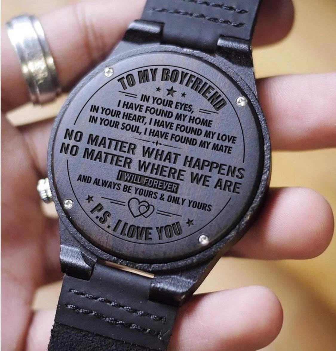 Engraved Wooden Watch Gift For Boyfriend I Will Forever And Always Be Yours