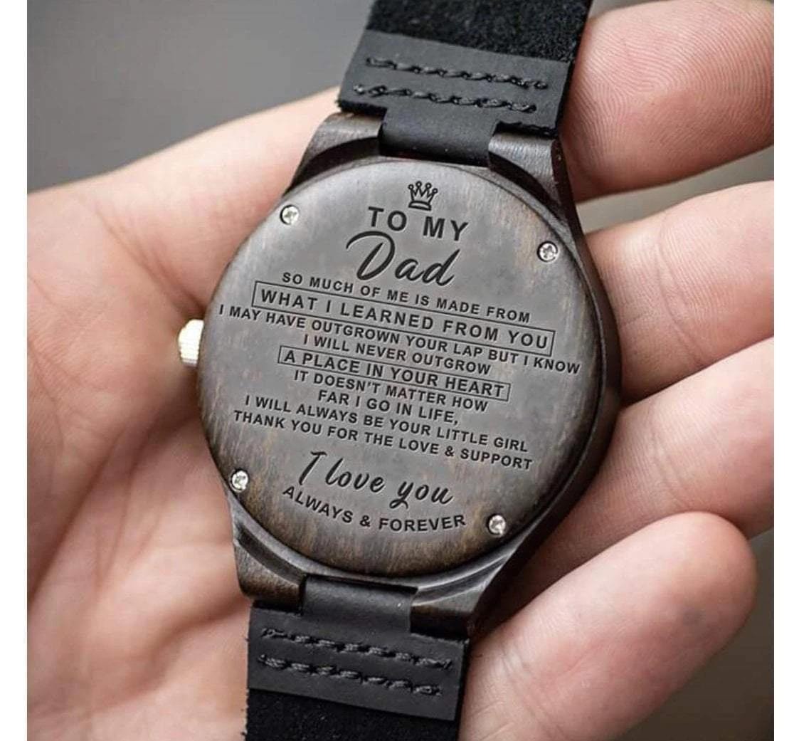 Engraved Wooden Watch Gift For Dad I Will Always Be Your Little Girl