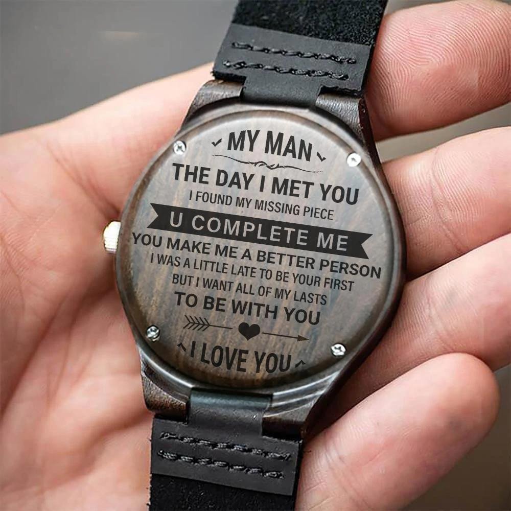 Engraved Wooden Watch Perfect Gift For Him To Be With You