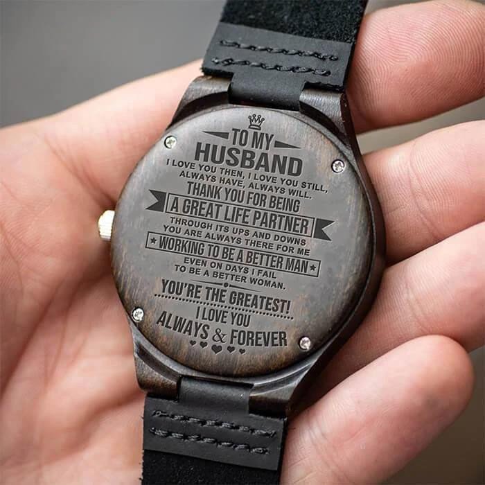 Engraved Wooden Watch Perfect Gift For Husband You Are The Greatest Man