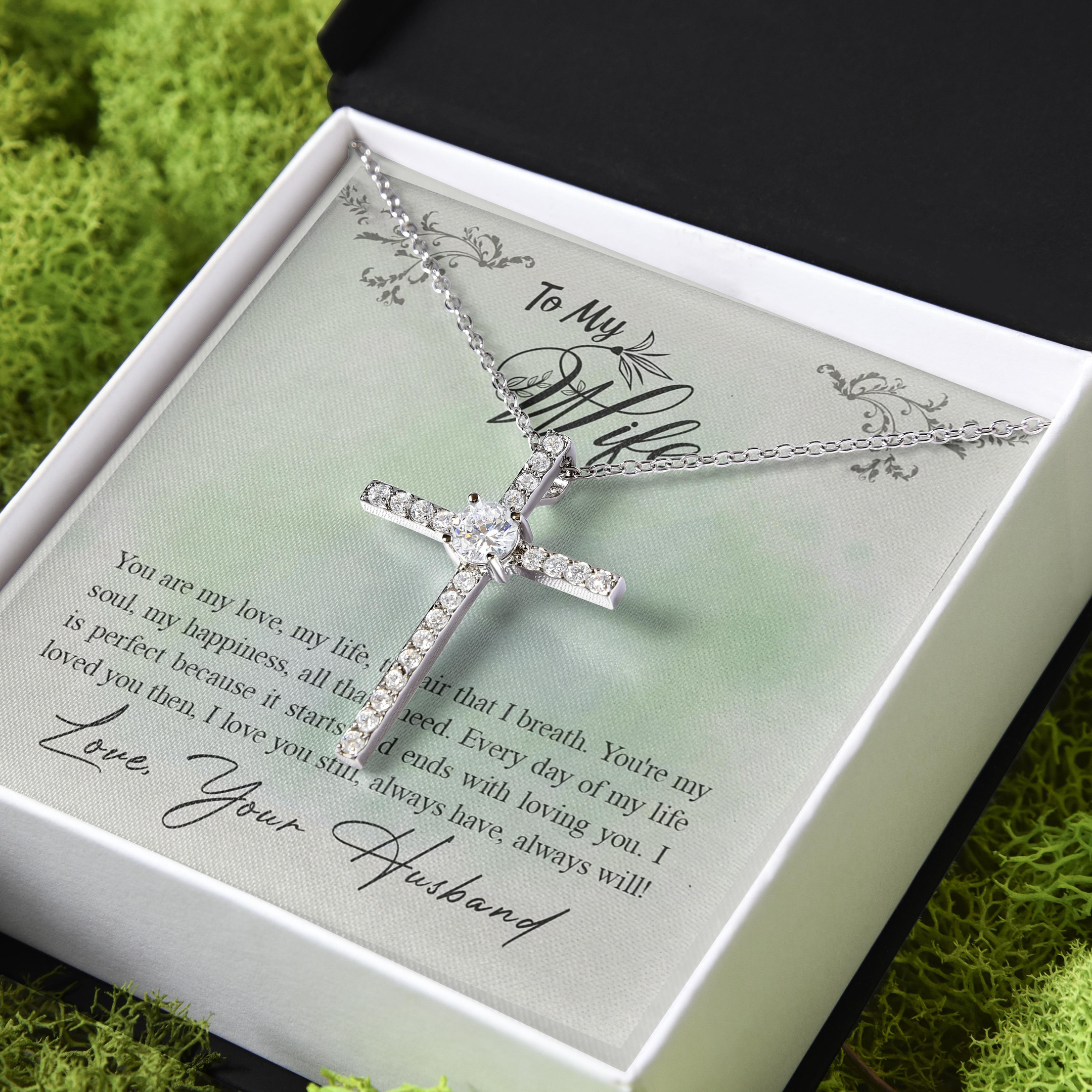 Every Day Of My Life Gift For Wife CZ Cross Necklace
