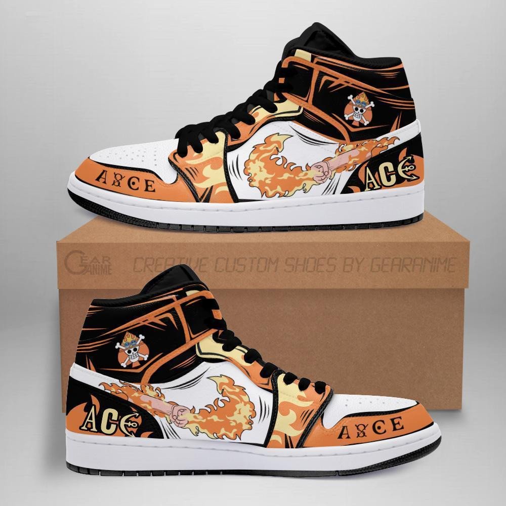 Fire Fist Portgas Ace Sneakers Custom Anime One Piece Shoes
