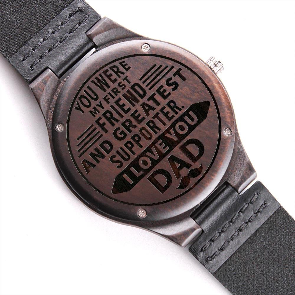 Gift For Dad Engraved Wooden Watch I Love You Dad Father's Day Gift