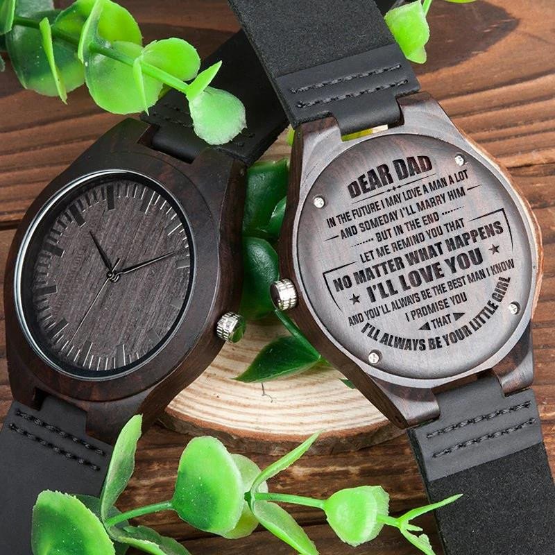 Gift For Dad From Daughter You Will Always Be The Best Man Engraved Wooden Watch
