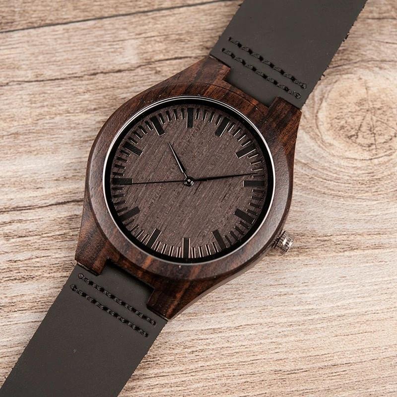 Gift For Dad From Son And Daughter A Place In Your Heart Engraved Wooden Watch