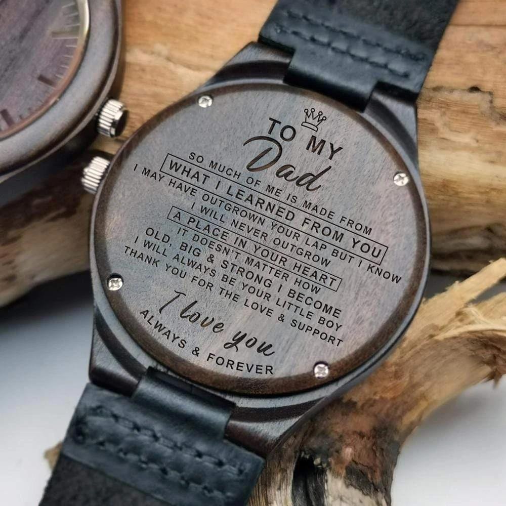 Gift For Dad Thank You For The Love And Support Engraved Wooden Watch