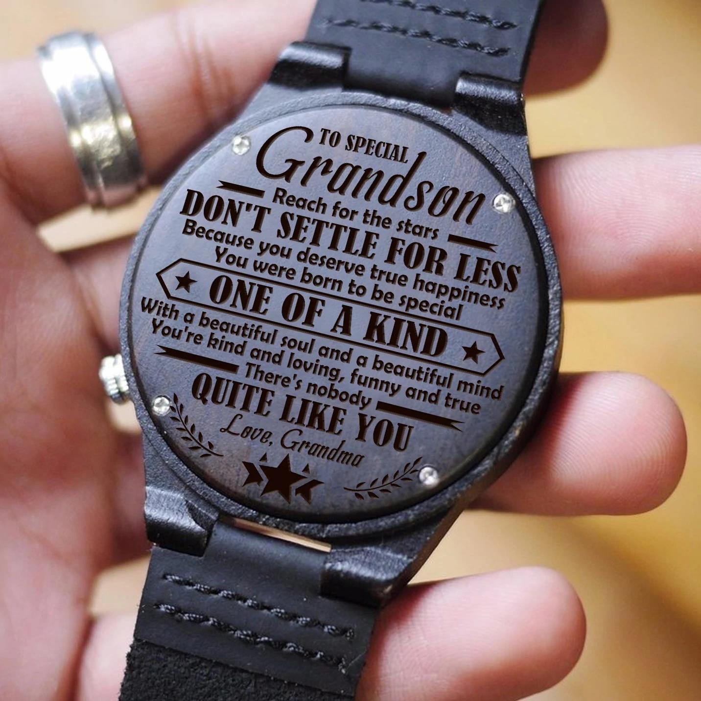 Gift For Grandson There Is Nobody Quite Like You Engraved Wooden Watch