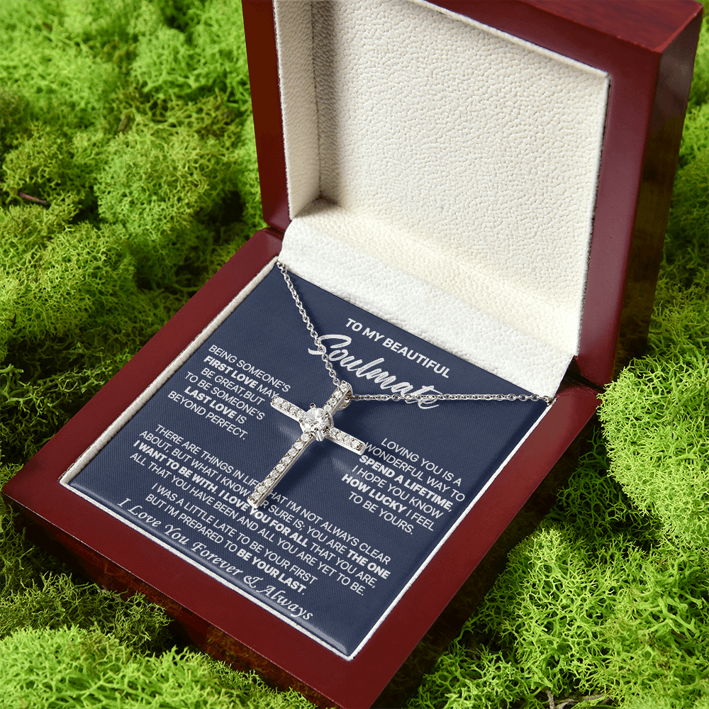 Gift For Her CZ Cross Necklace I Love You For All That You Are