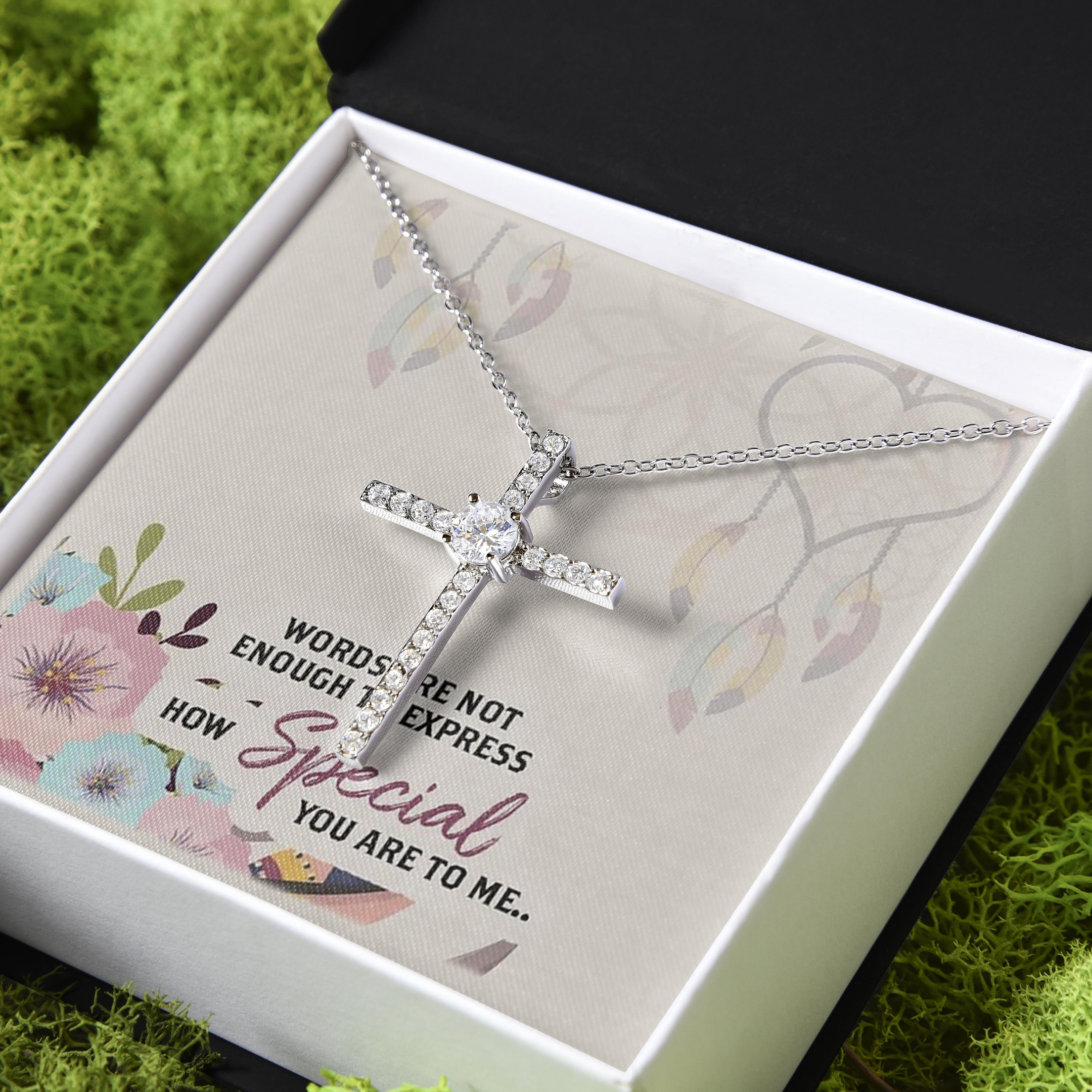 Gift For Her How Special You Are CZ Cross Necklace