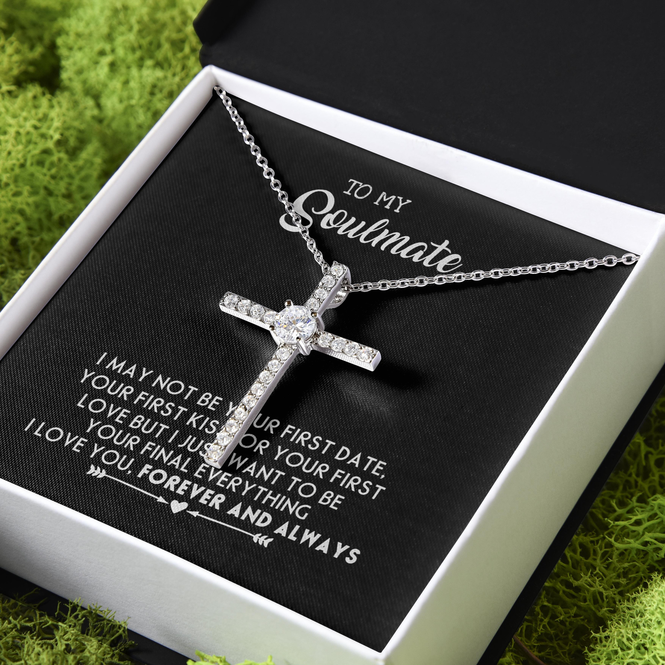 Gift For Her Soulmate Final Everything Gift CZ Cross Necklace