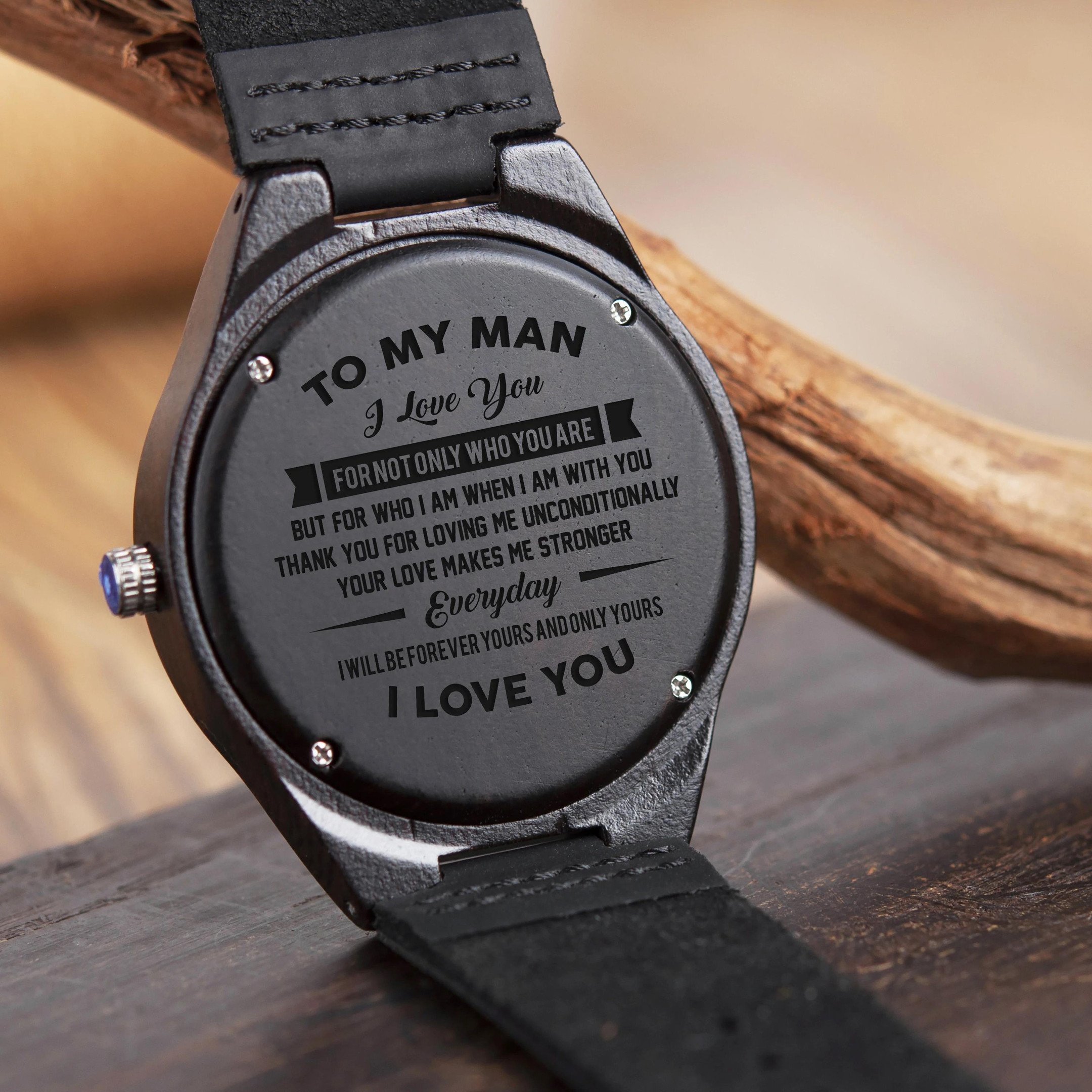 Gift For Him You Make Me A Better Person Engraved Wooden Watch