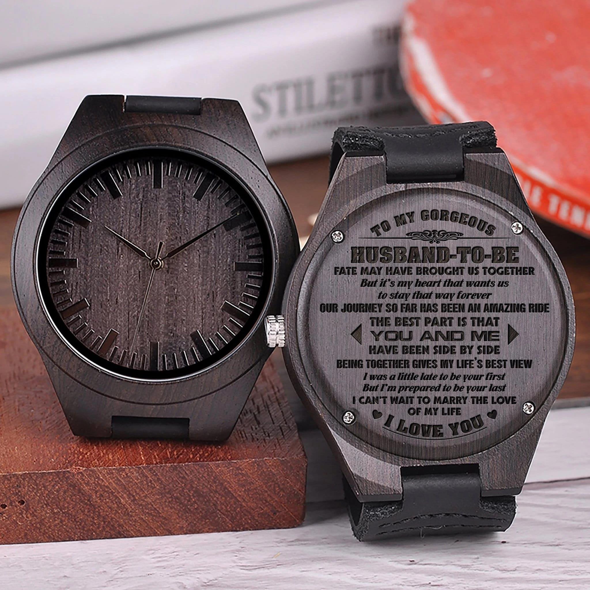 Gift For Husband To Be I Love You Forever And Always Cool Design Engraved Wooden Watch