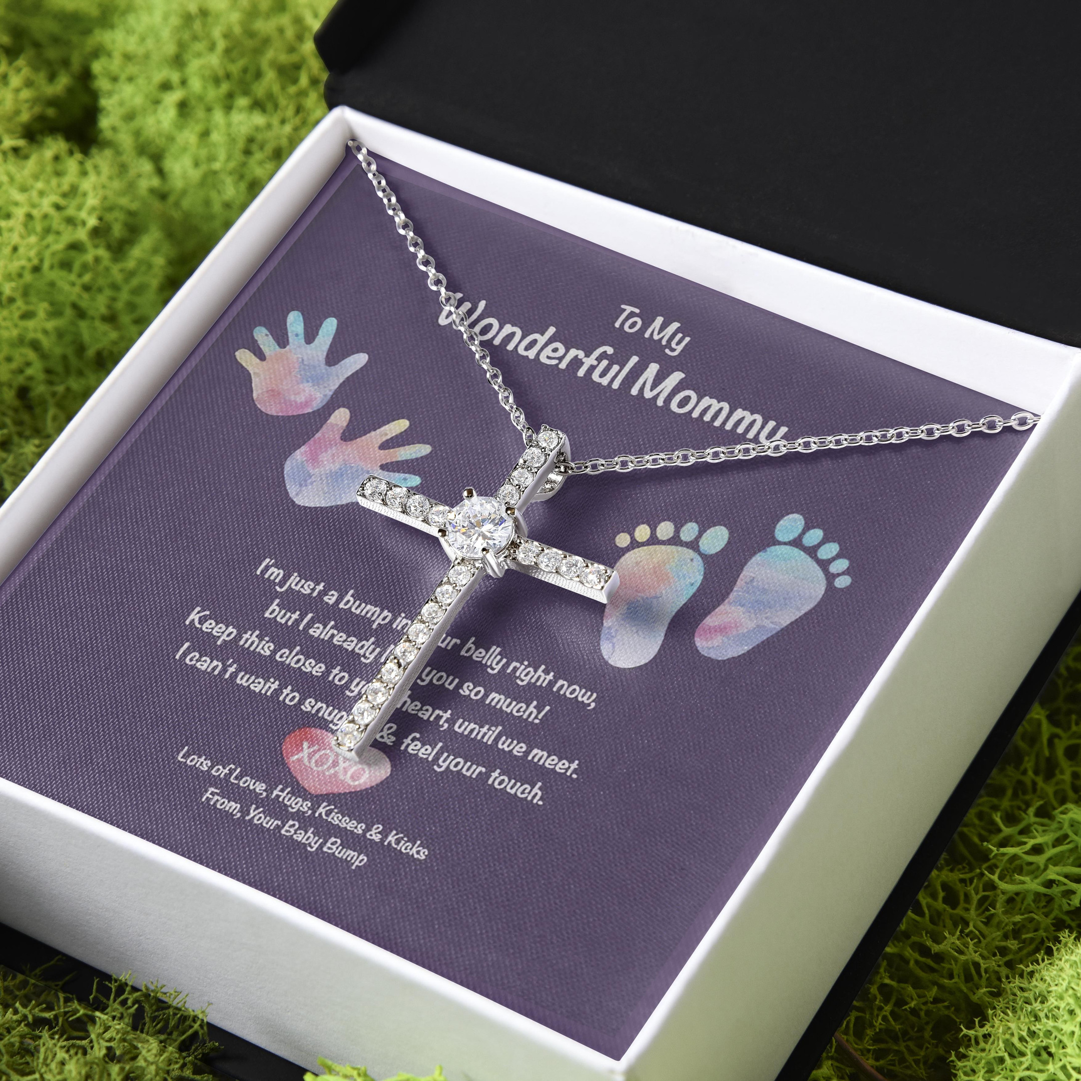 Gift For Mom I Already Love You So Much CZ Cross Necklace