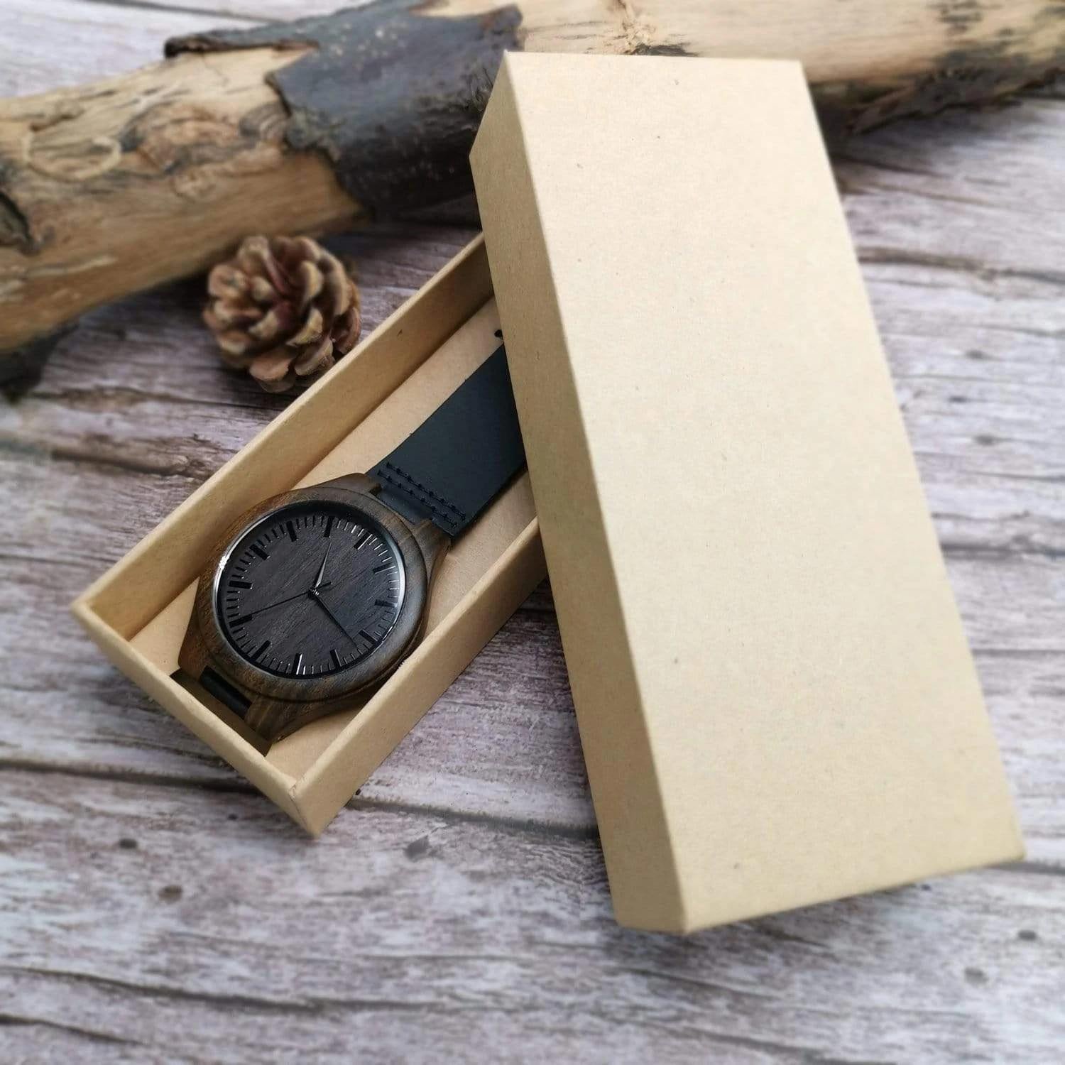 Gift For Son From Mom Always Here For You Engraved Wooden Watch