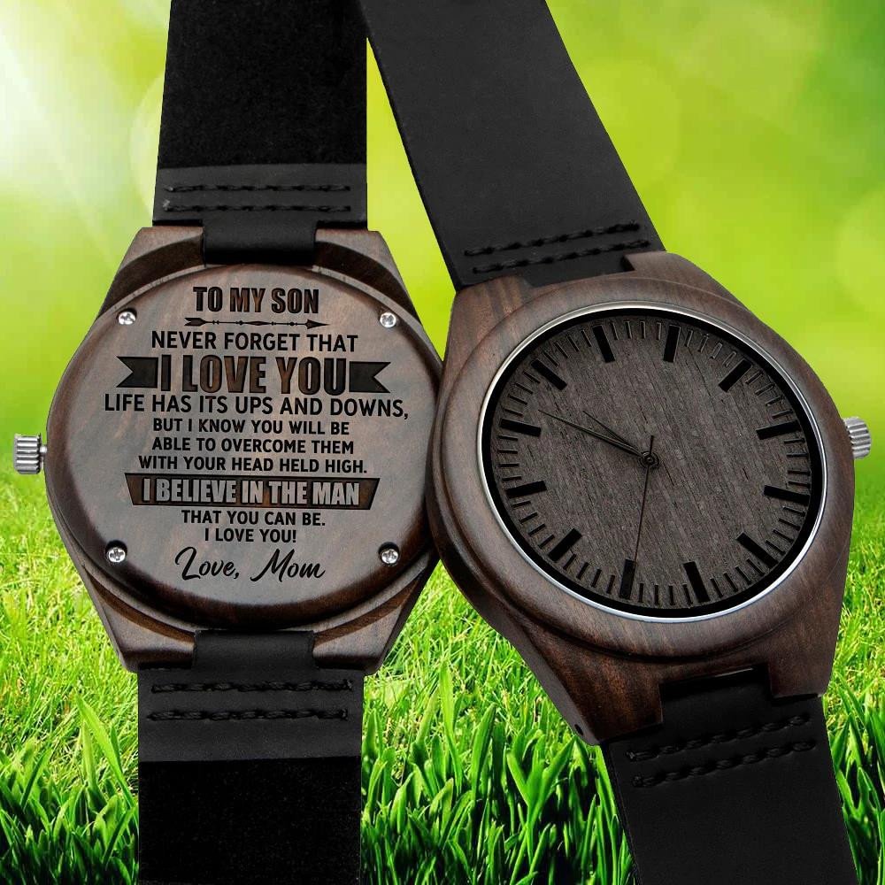 Gift For Son Life Has Its Ups And Downs Engraved Wooden Watch