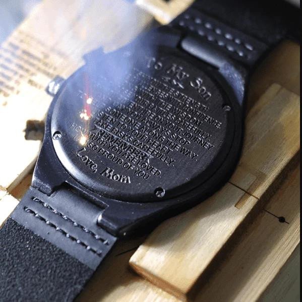 Gift For Son You Have Given Me All The Reasons To Smile Engraved Wooden Watch