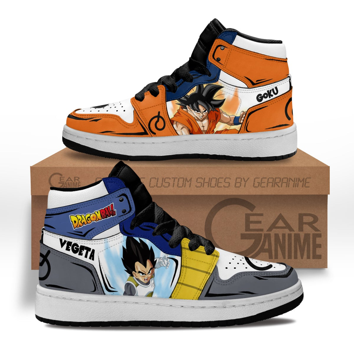 Goku and Vegeta Whis Kids Sneakers Custom Anime Dragon Ball Kids Shoes