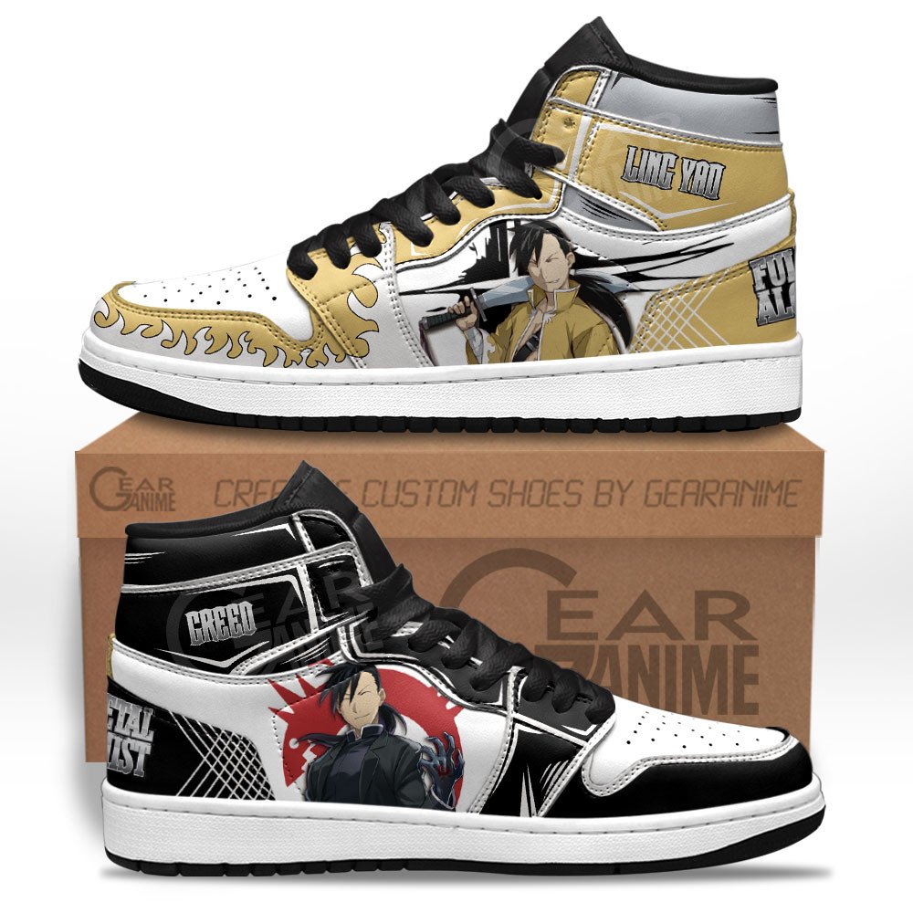 Greed and Ling Yao Sneakers Custom Fullmetal Alchemist Anime Shoes