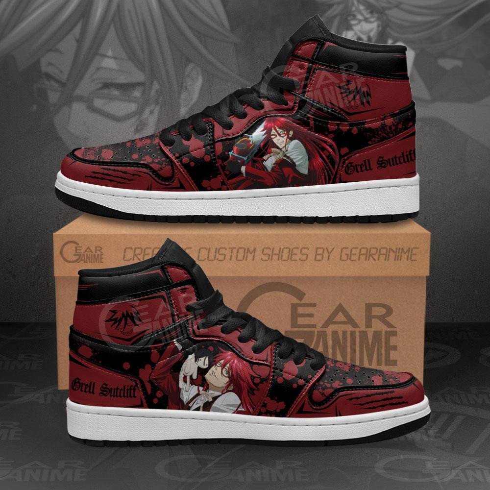 Grell Sutcliff Sneakers Custom Anime Black Butler Shoes