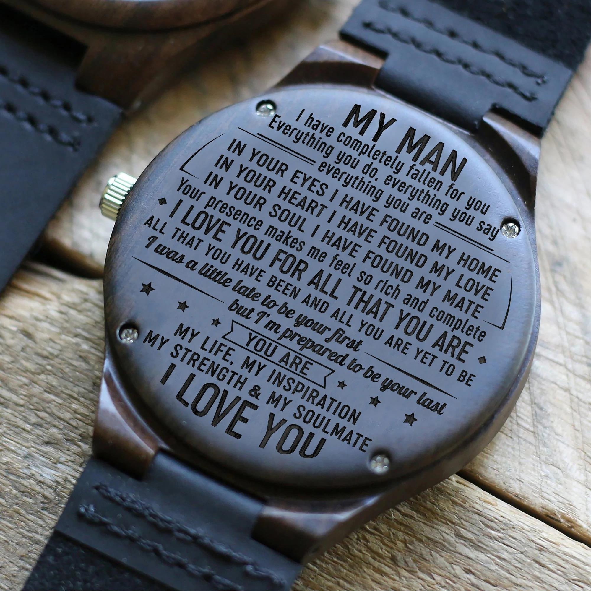 I Am Prepared To Be Your Last Engraved Wooden Watch Gift For Him