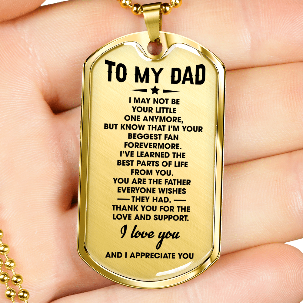I Love You And I Appreciated You Dog Tag Necklace Gift For Dad