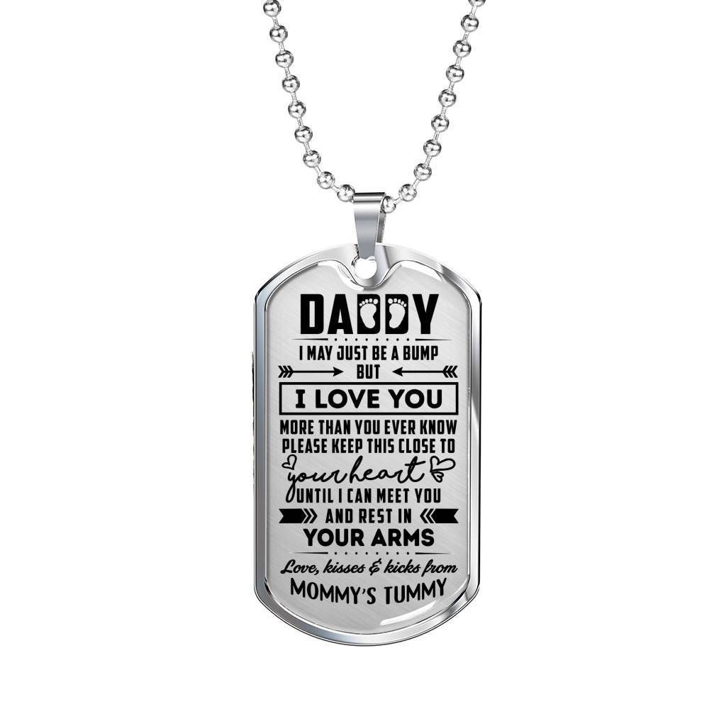 I May Just Be A Bump Dog Tag Necklace Gift For Dad FV01