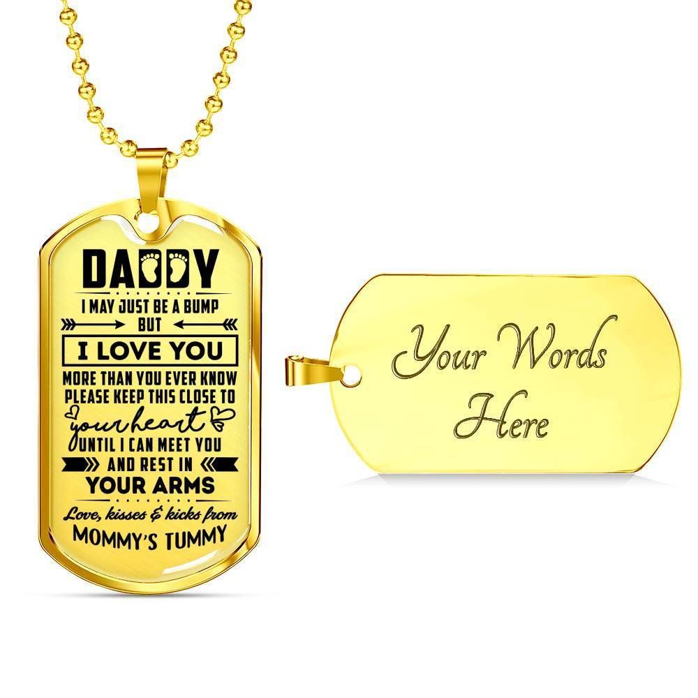 I May Just Be A Bump Dog Tag Necklace Gift For Dad FV01
