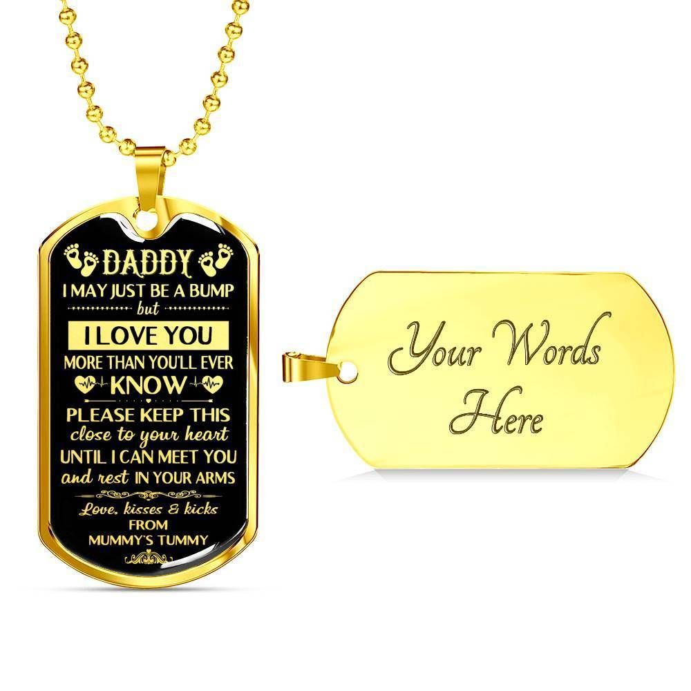 I May Just Be A Bump Dog Tag Necklace Gift For Dad FV02