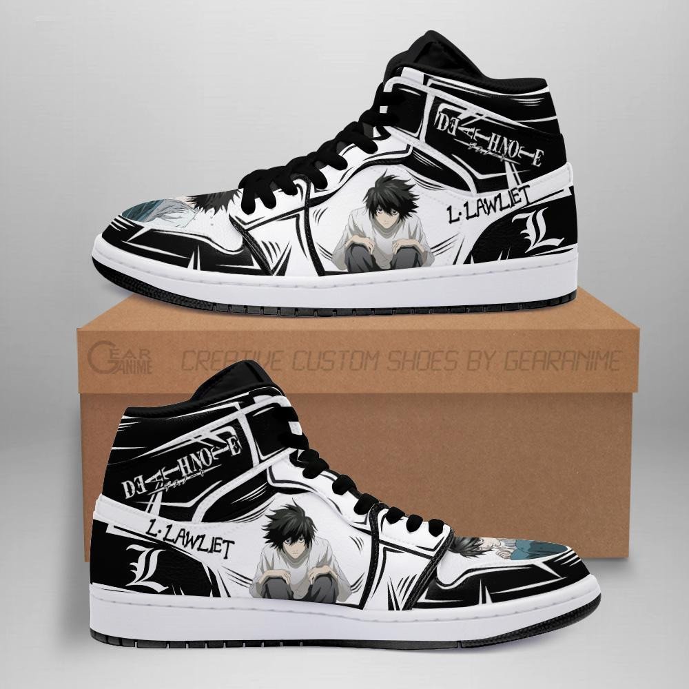 L. Lawliet Sneakers Custom Death Note Anime Shoes Fan MN05