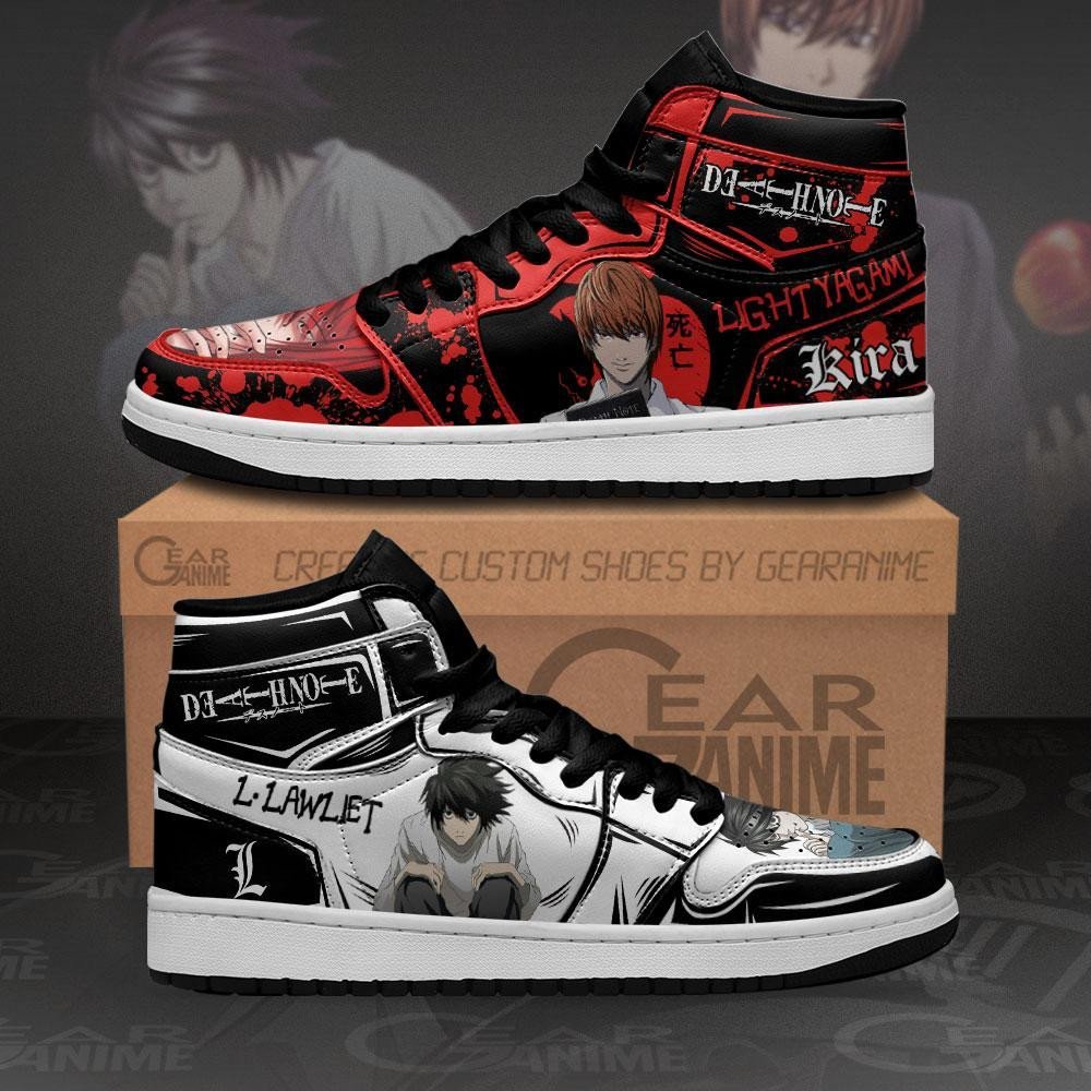 Light Yagami and L Lawliet Sneakers Custom Death Note Anime Shoes