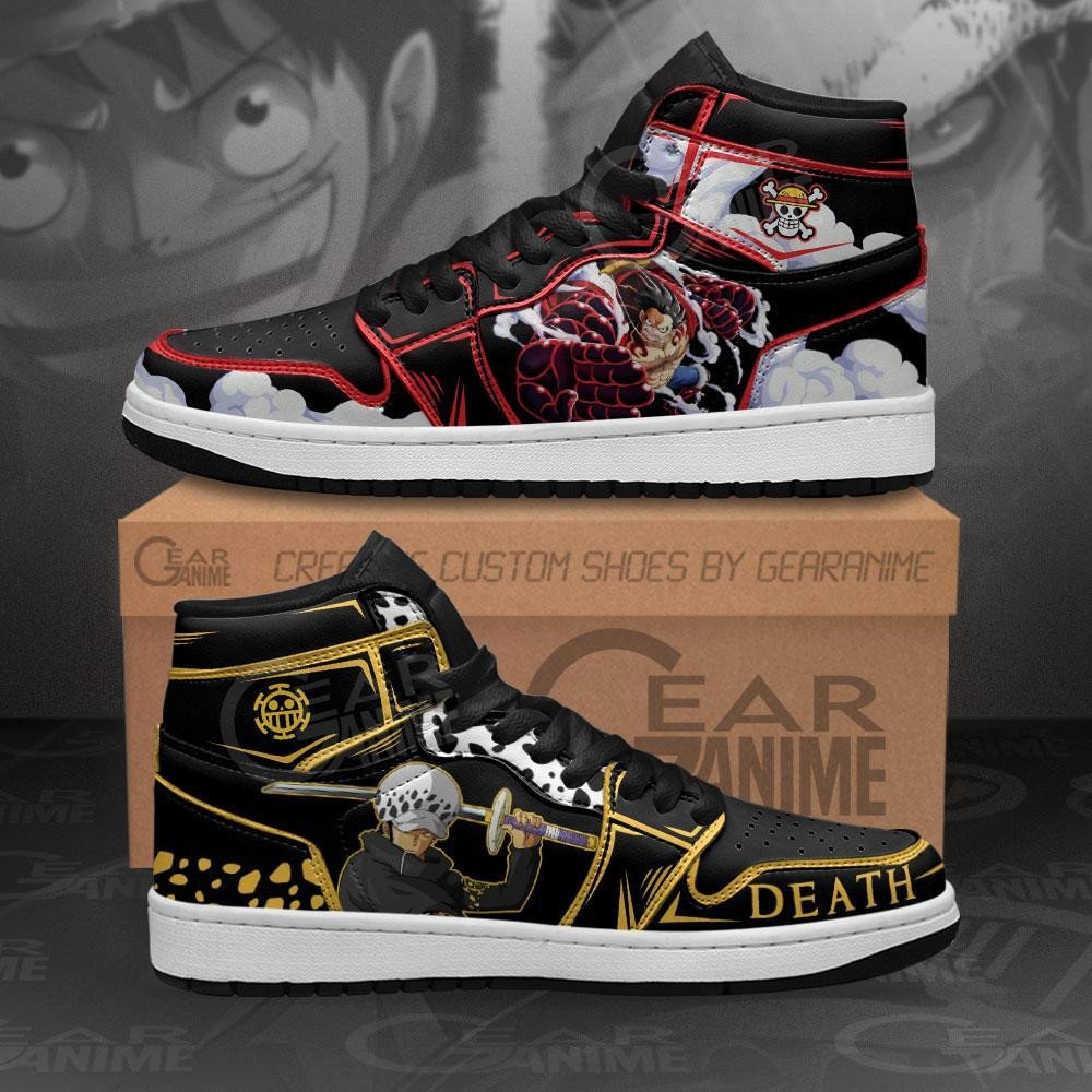 Luffy and Trafalgar Law Sneakers Custom One Piece Anime Shoes Friend Gifts