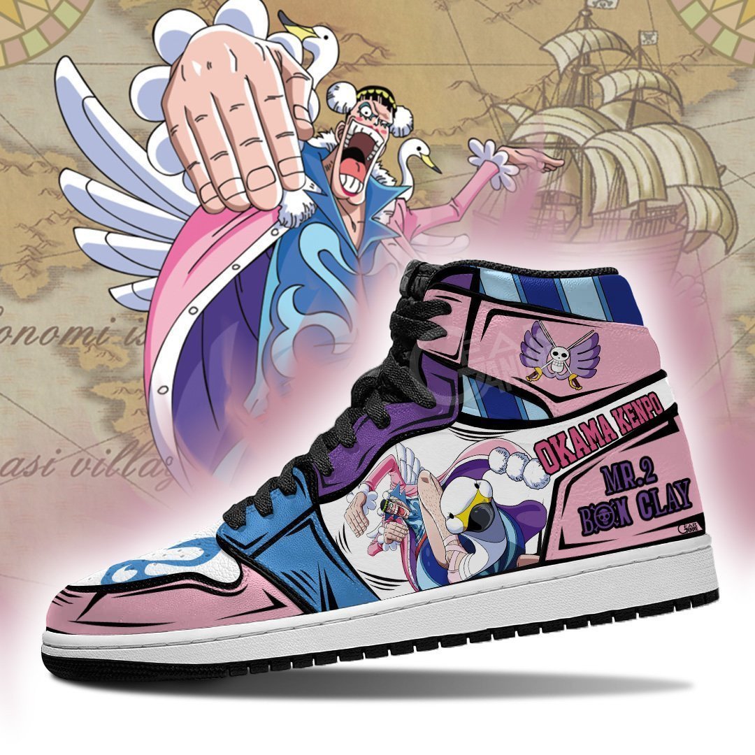 Mr 2 Bon Clay Sneakers Okama Kenpo Custom Anime One Piece Shoes