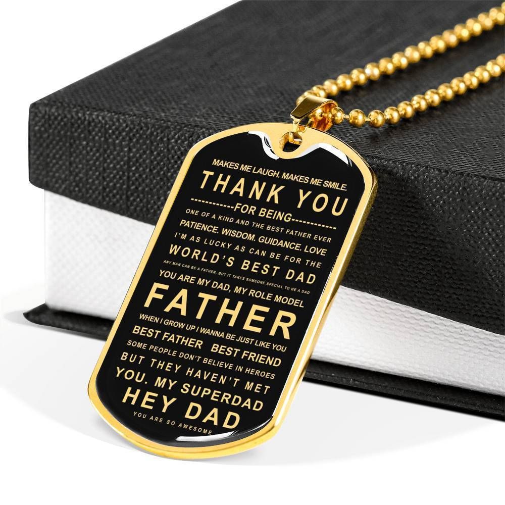 My Superdad Dog Tag Necklace Gift For Daddy