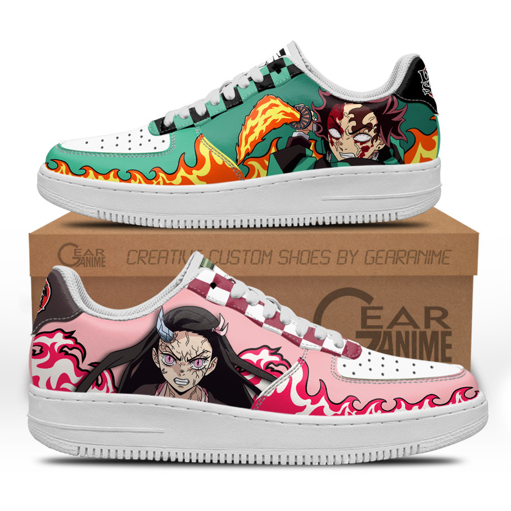 Nezuko and Tanjiro Air Sneakers Custom Demon Slayer Anime Shoes