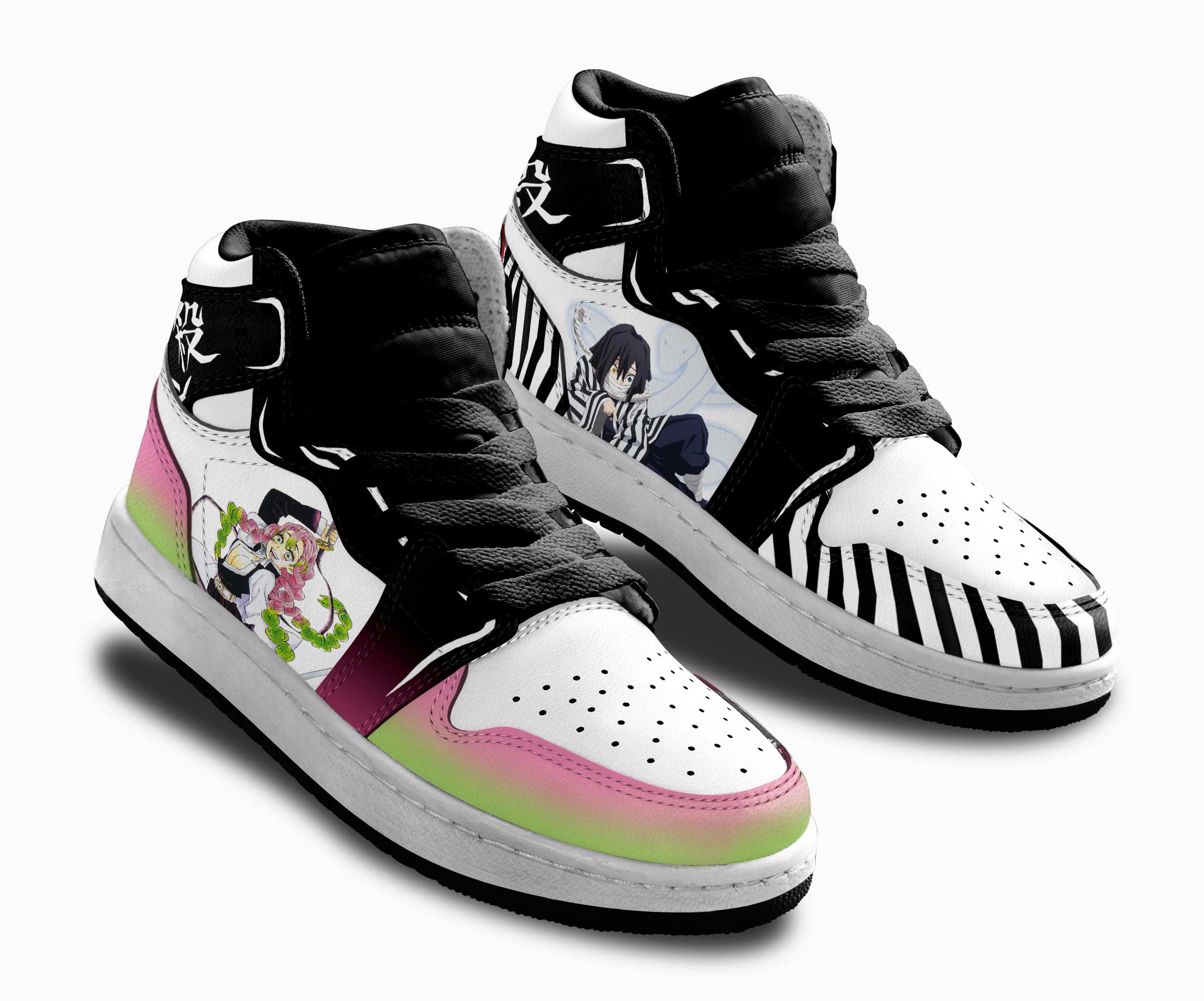 Obanai and Mitsuri Kids Sneakers Custom Anime Demon Slayer Kids Shoes