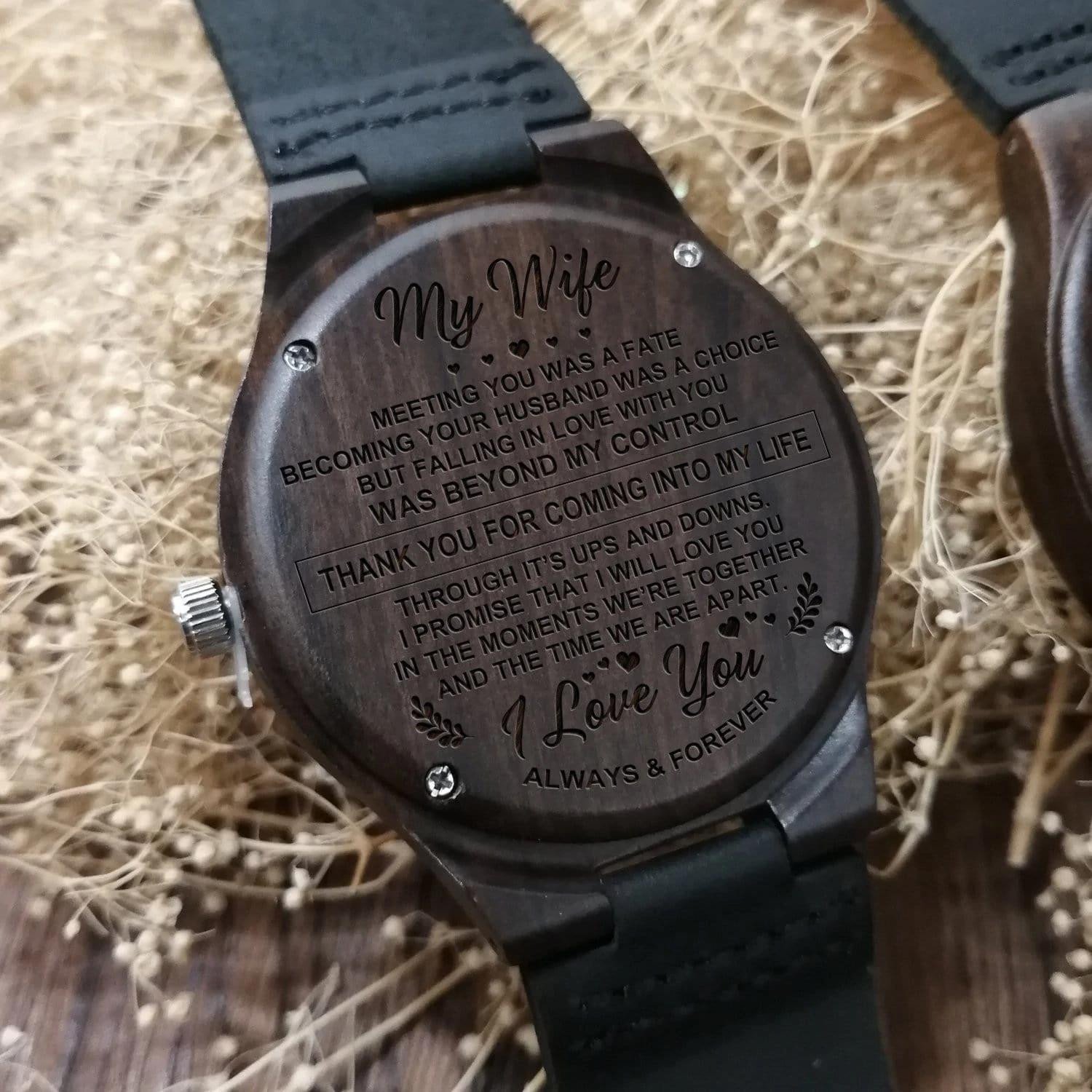 Perfect Gift For Wife I Love You Always And Forever Cool Design Engraved Wooden Watch